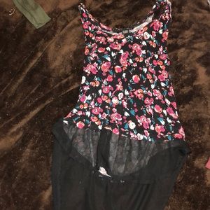 Floral high-low shirt